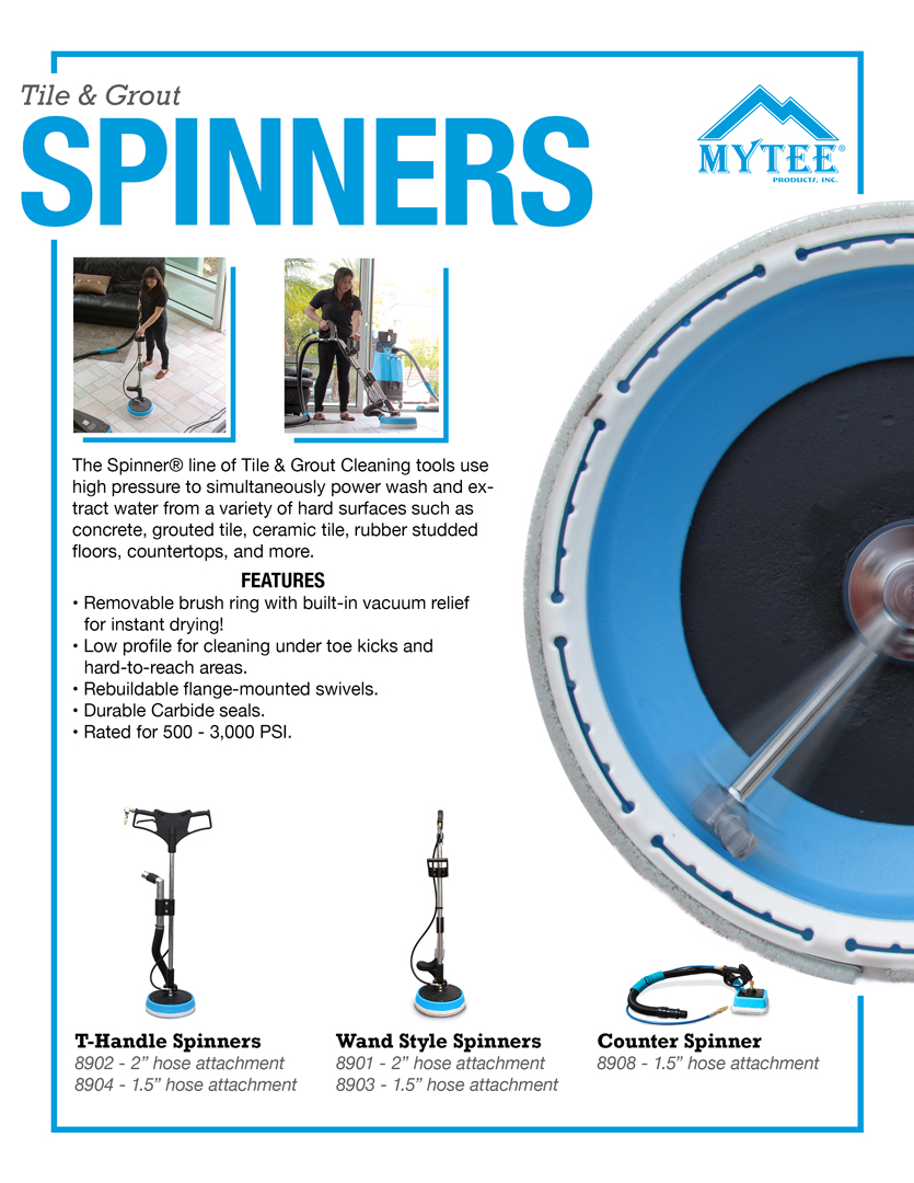 Mytee® 1.5 Spinner® (8903) Tile & Grout Trigger Wand Cleaning